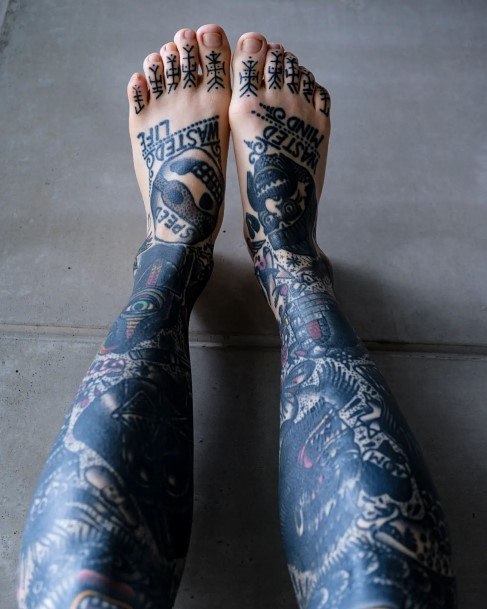 Breathtaking Leg Sleeve Tattoo On Girl