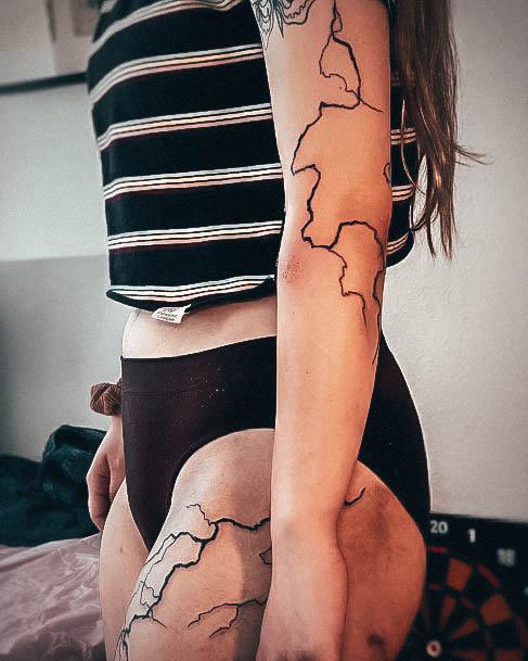 Breathtaking Lightning Bolt Tattoo On Girl