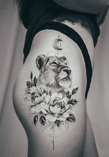 Breathtaking Lioness Tattoo On Girl