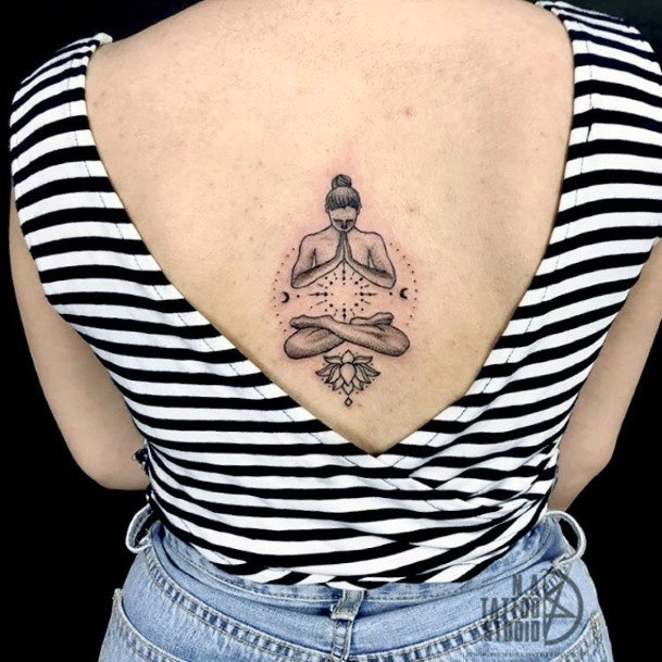 Breathtaking Meditation Tattoo On Girl