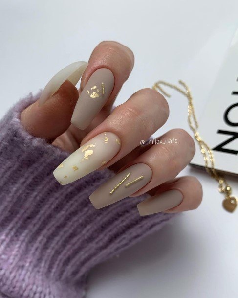 Breathtaking Metallic Gold Nail On Girl