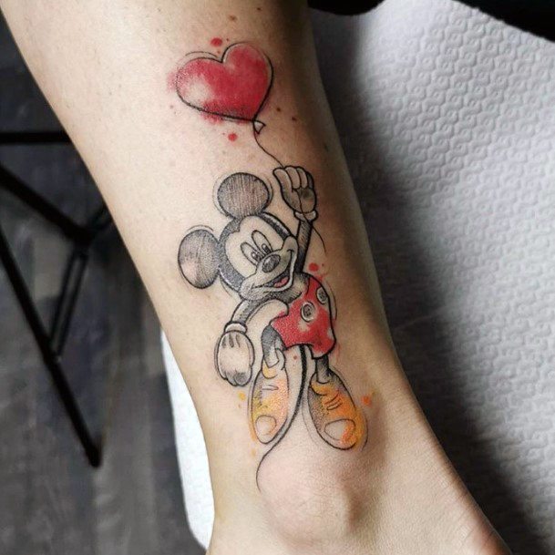 Breathtaking Mickey Mouse Tattoo On Girl