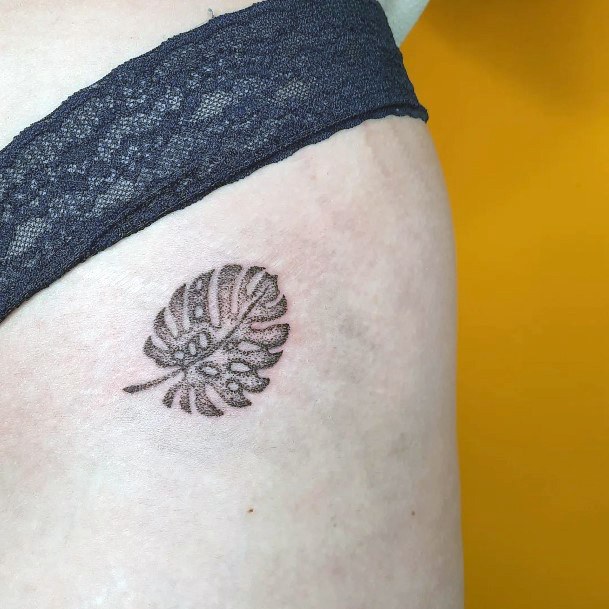 Breathtaking Monstera Tattoo On Girl