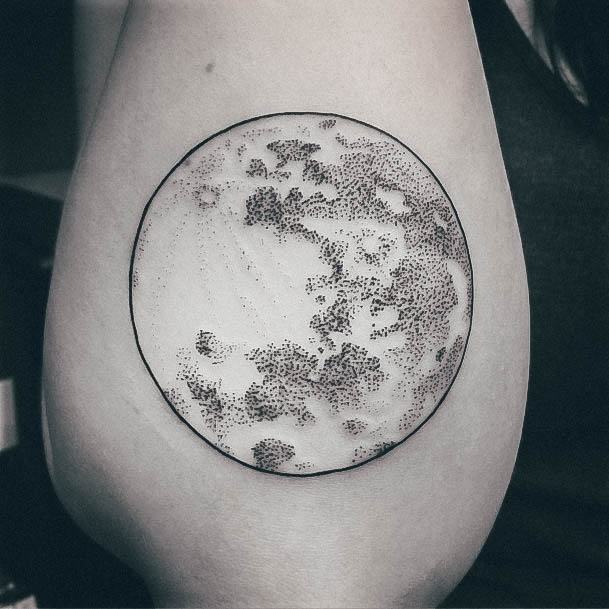 Breathtaking Moon Tattoo On Girl