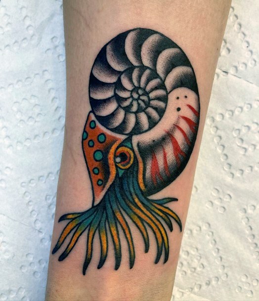 Breathtaking Nautilus Tattoo On Girl