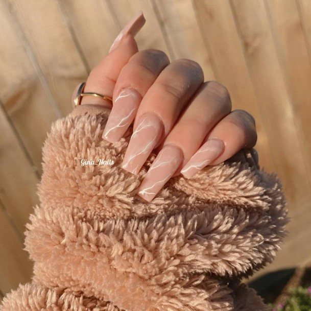 Breathtaking Nude Marble Nail On Girl