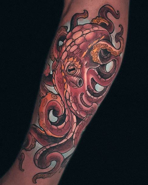 Breathtaking Octopus Tattoo On Girl Colorful