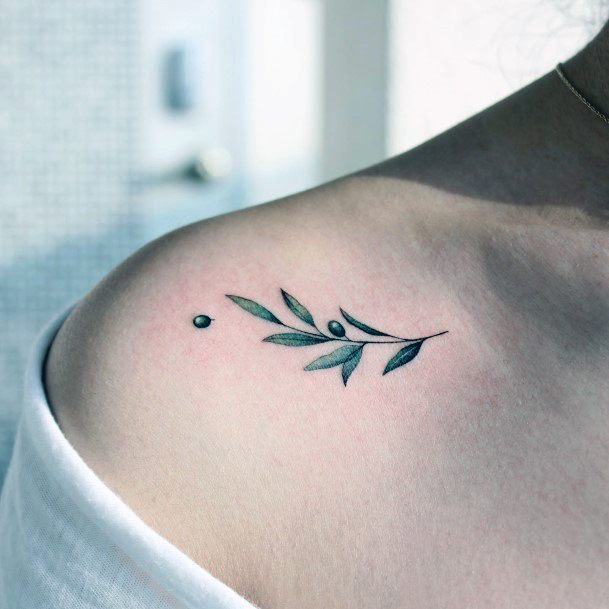 Breathtaking Olive Branch Tattoo On Girl