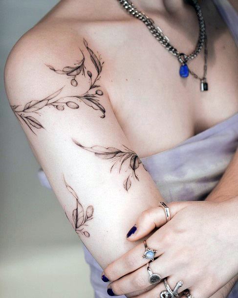 Breathtaking Olive Tree Tattoo On Girl