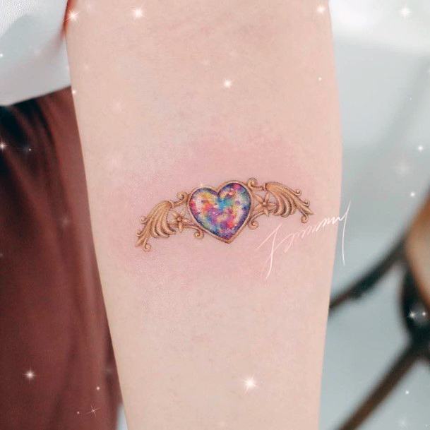 Breathtaking Opal Tattoo On Girl