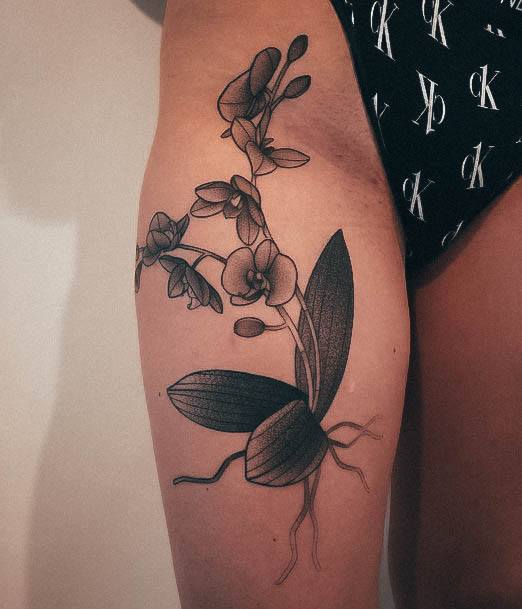 Breathtaking Orchid Tattoo On Girl