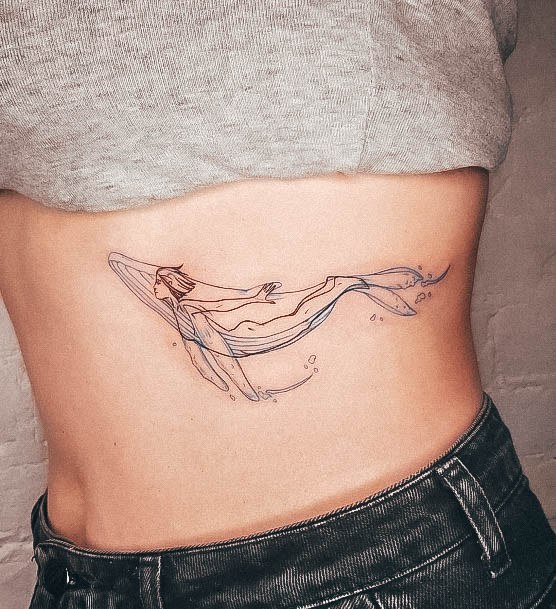 Breathtaking Outline Tattoo On Girl