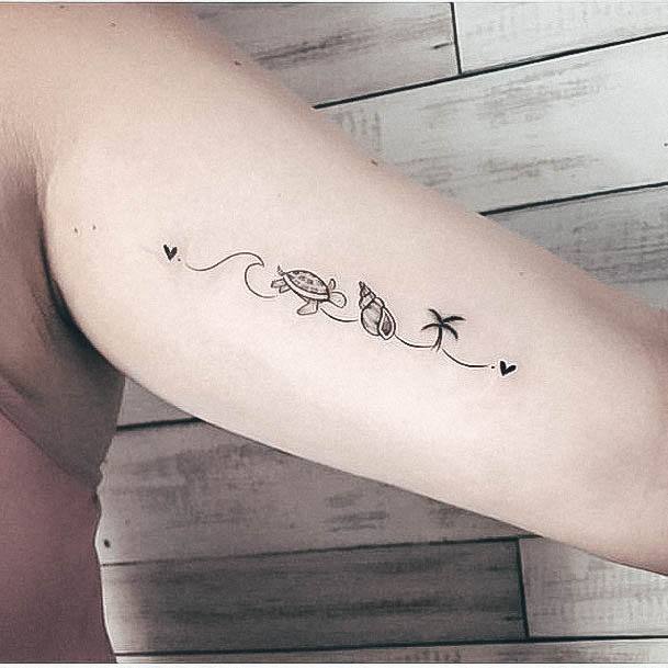 Breathtaking Palm Tree Tattoo On Girl Inner Arm