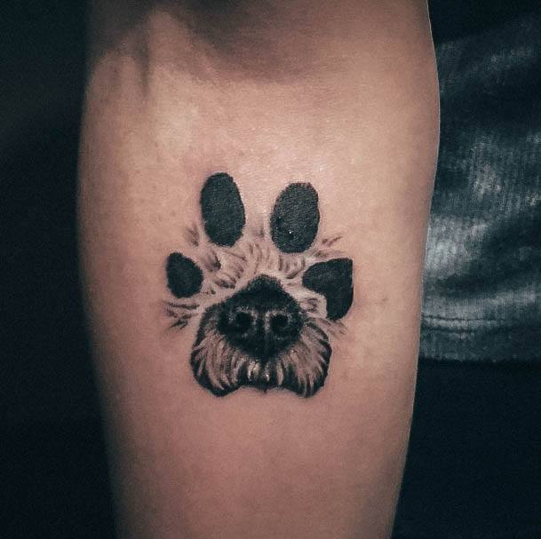 Breathtaking Paw Print Tattoo On Girl Inner Forearm