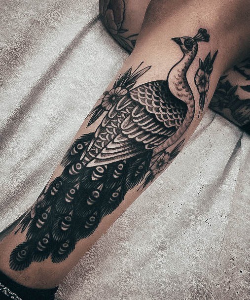 Breathtaking Peacock Tattoo On Girl