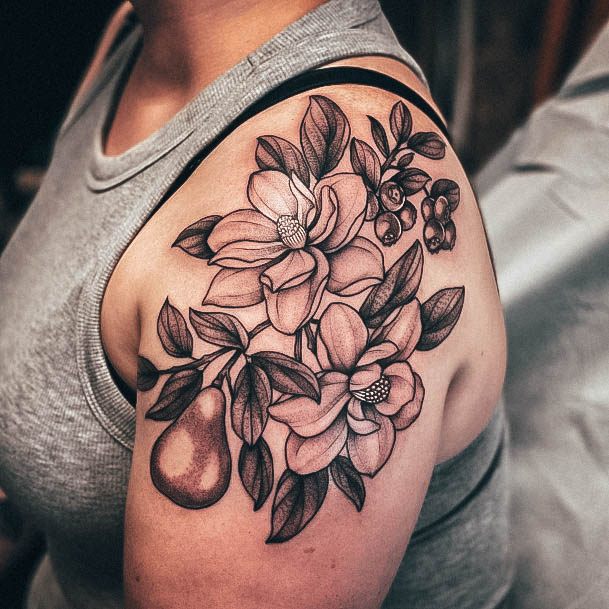 Breathtaking Pear Tattoo On Girl