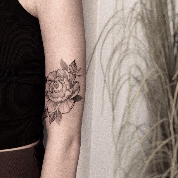 Breathtaking Peony Tattoo On Girl Forearm Small