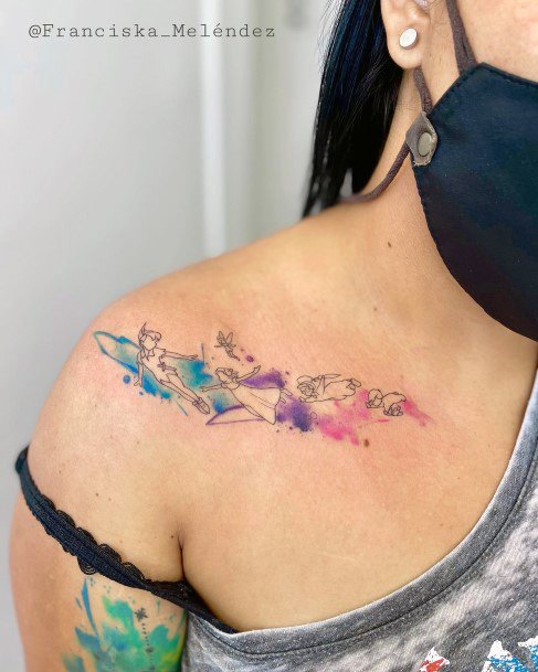 Breathtaking Peter Pan Tattoo On Girl