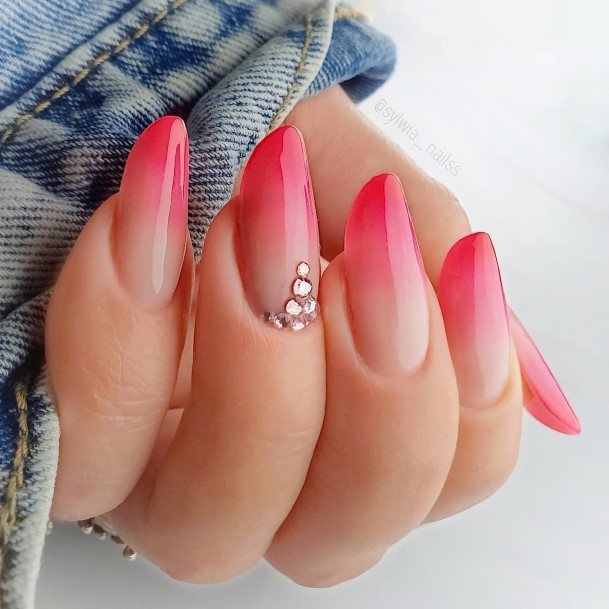 Breathtaking Pink Ombre Nail On Girl