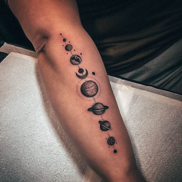 Breathtaking Planet Tattoo On Girl