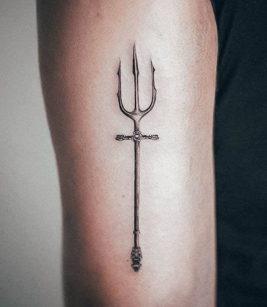 My first tattoo Neptune with his trident Done by Walter Lopez   RedLetter1 in Tampa  rtattoos