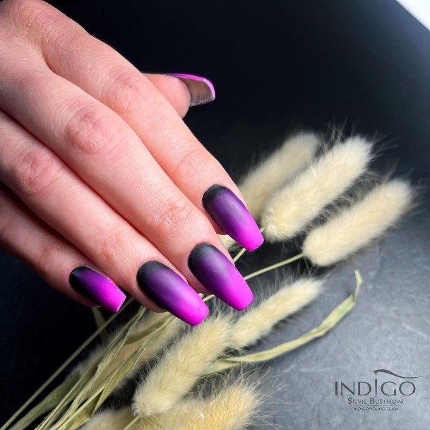 Breathtaking Purple Ombre Nail On Girl