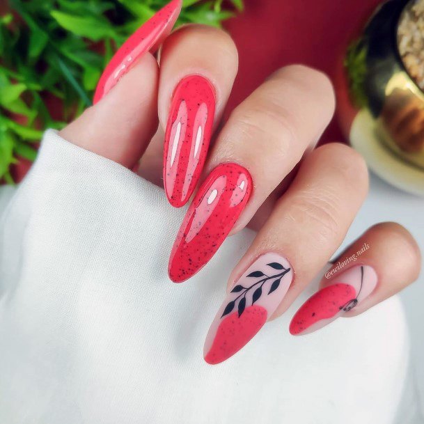 Breathtaking Red Dress Nail On Girl