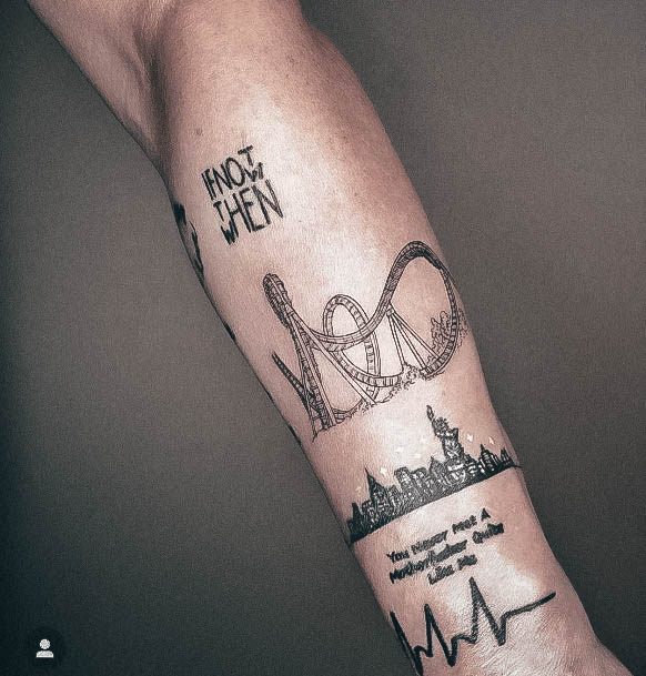 Breathtaking Rollercoaster Tattoo On Girl