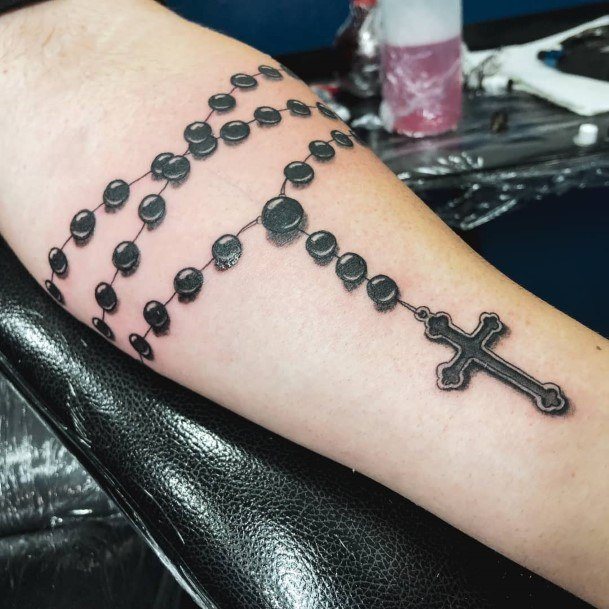 Breathtaking Rosary Tattoo On Girl