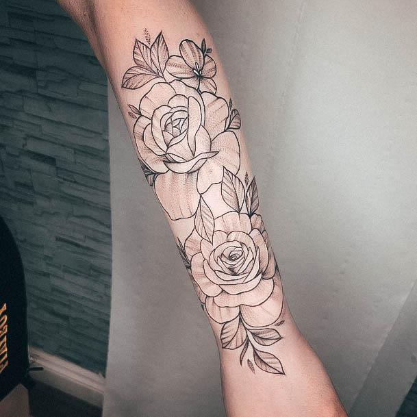 Breathtaking Rose Forearm Tattoo On Girl