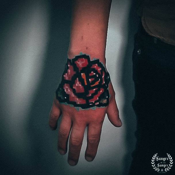 Breathtaking Rose Hand Tattoo On Girl