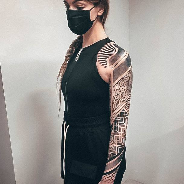 Breathtaking Sacred Geometry Tattoo On Girl