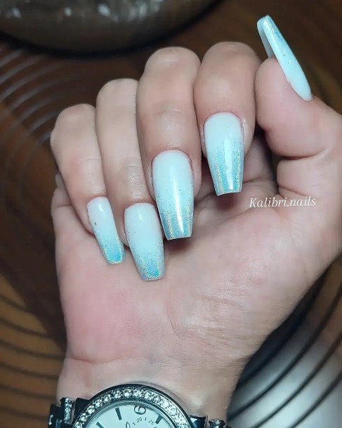 Breathtaking Silver Ombre Nail On Girl