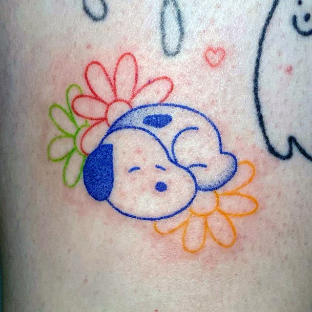 Breathtaking Snoopy Tattoo On Girl