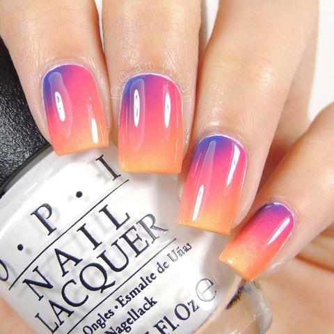 Breathtaking Square Ombre Nail On Girl