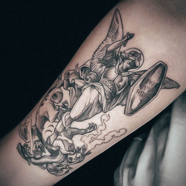 Breathtaking St Michael Tattoo On Girl