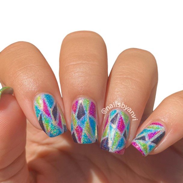 Breathtaking Stained Glass Nail On Girl