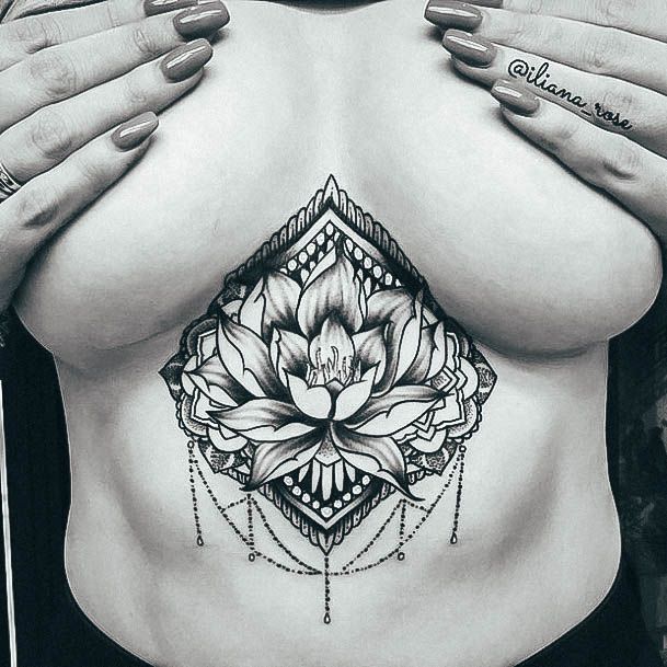 Breathtaking Sternum Tattoo On Girl