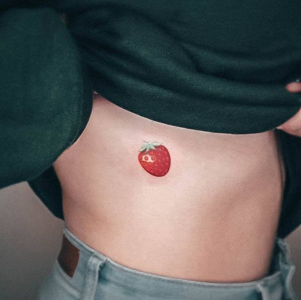 Breathtaking Strawberry Tattoo On Girl