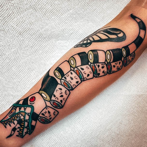 Breathtaking Sushi Tattoo On Girl