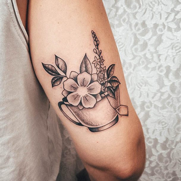 Breathtaking Tea Tattoo On Girl