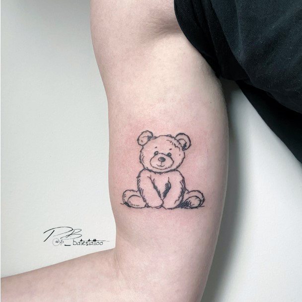Breathtaking Teddy Bear Tattoo On Girl