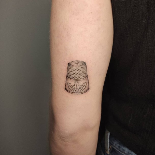 Breathtaking Thimble Tattoo On Girl