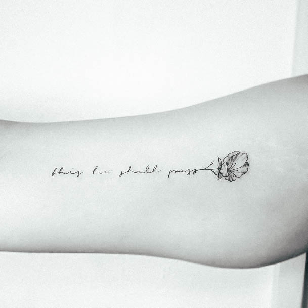 Breathtaking This Too Shall Pass Tattoo On Girl