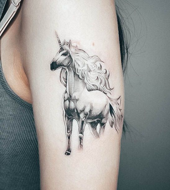 Breathtaking Unicorn Tattoo On Girl