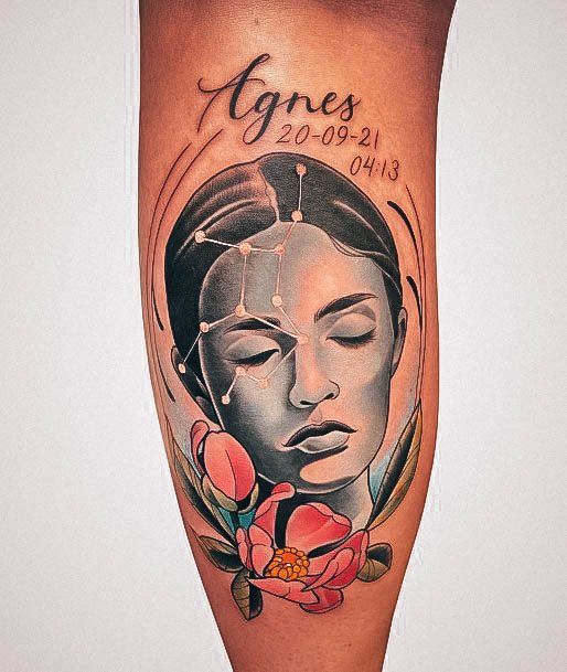 Breathtaking Virgo Tattoo On Girl