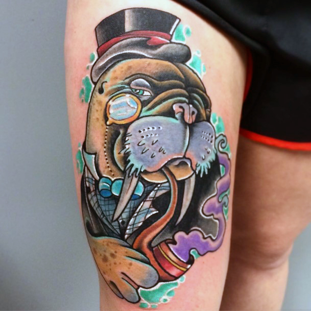 Breathtaking Walrus Tattoo On Girl