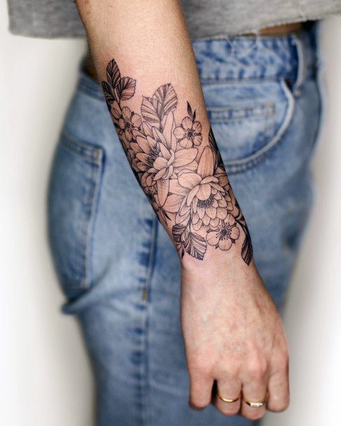 Breathtaking Water Lily Tattoo On Girl