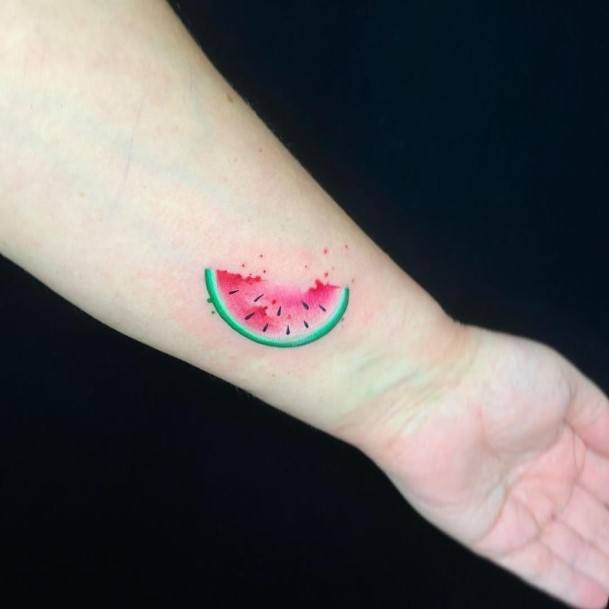 Breathtaking Watermelon Tattoo On Girl