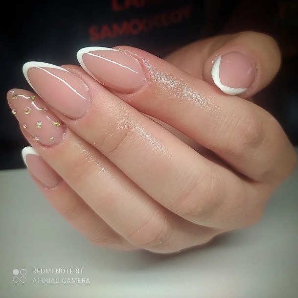 Breathtaking White French Nail On Girl